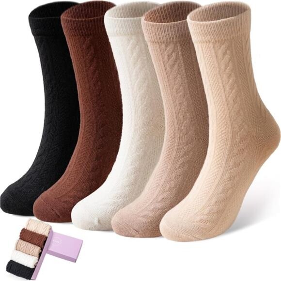 New 5 Pairs Fuzzy Soft Cozy Comfortable Socks for Women, Casual Sleep Comfy Sock - Picture 1 of 6